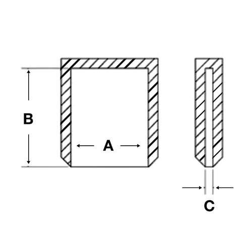 Rectangular Cap Silicone for 0.374 length 0.47 width 0.04 gap